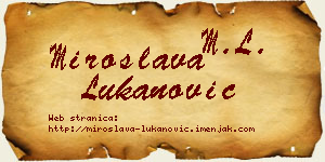 Miroslava Lukanović vizit kartica